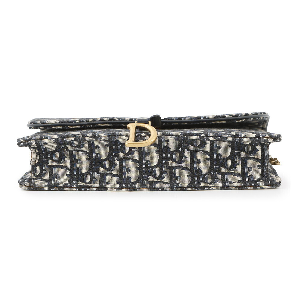 Christian Dior Chain Shoulder Bag Oblique Saddle Clutch Wallet Trotter - Picture 3 of 12